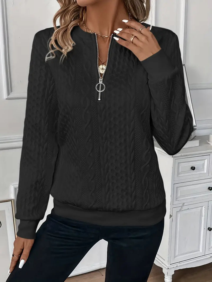 Maglione Donna Lavorato a Maglia con Cerniera Frontale