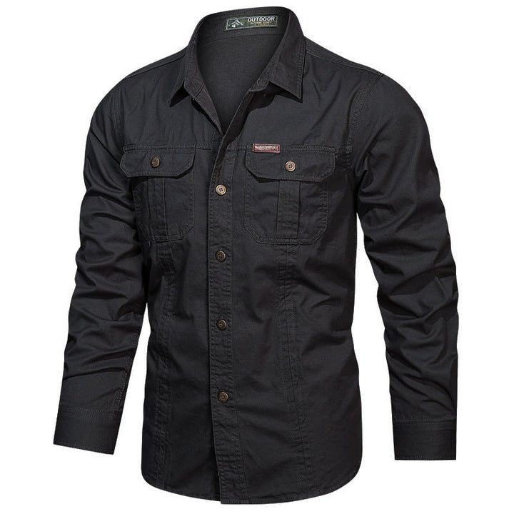 Camicia Uomo Tessuto Militare Vestibilità Regolare - Vesarelli