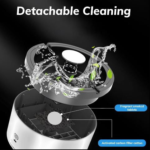 Fontana per animali domestici con design a pulizia rimovibile, filtro a carbone attivo e compresse profumate. Ideale per acqua fresca e pulita.