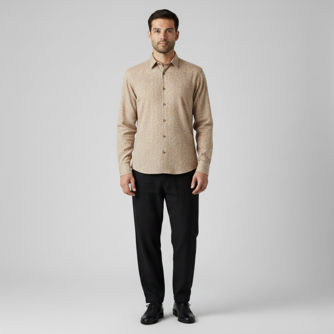 Camicia Uomo Tinta Unita Vestibilità Comoda