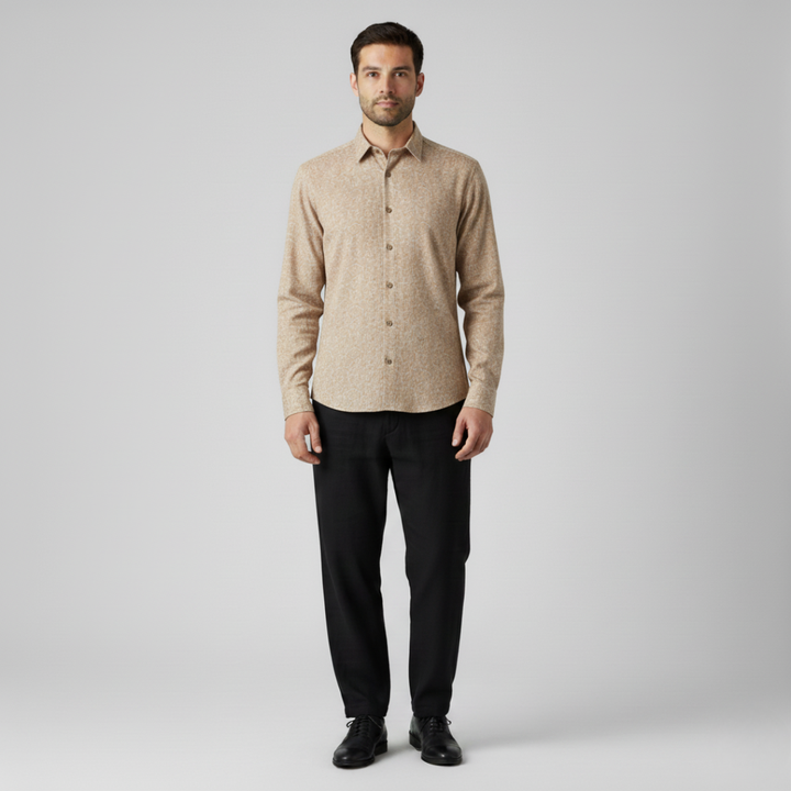 Camicia Uomo Tinta Unita Vestibilità Comoda