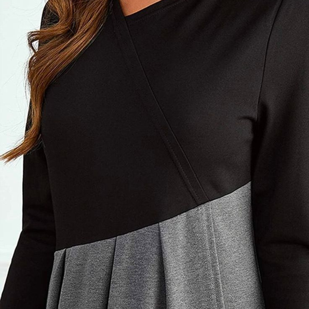 Abito Donna Moderno Contrasto Linee Pulite