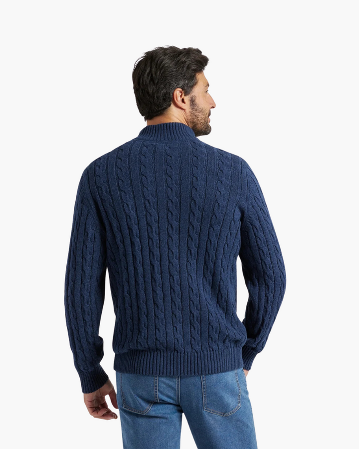 Maglione Uomo Cotone Mezzo Zip Vestibilità Comoda