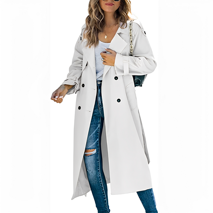 Cappotto Lungo Donna Doppiopetto Antivento Classico