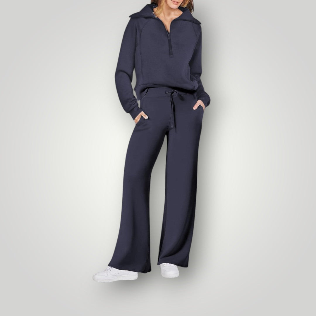 Completo Loungewear Donna Due Pezzi Tessuto Morbido Vestibilità Comoda