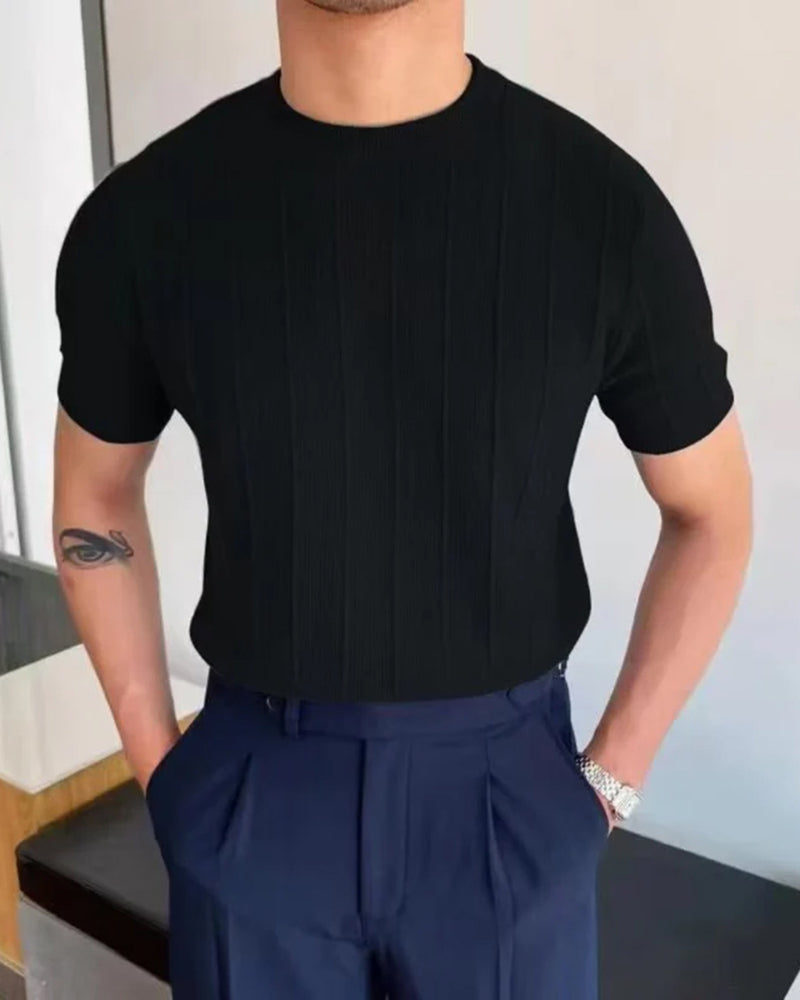 T-Shirt Uomo in Lino e Cotone Vestibilità Comfort