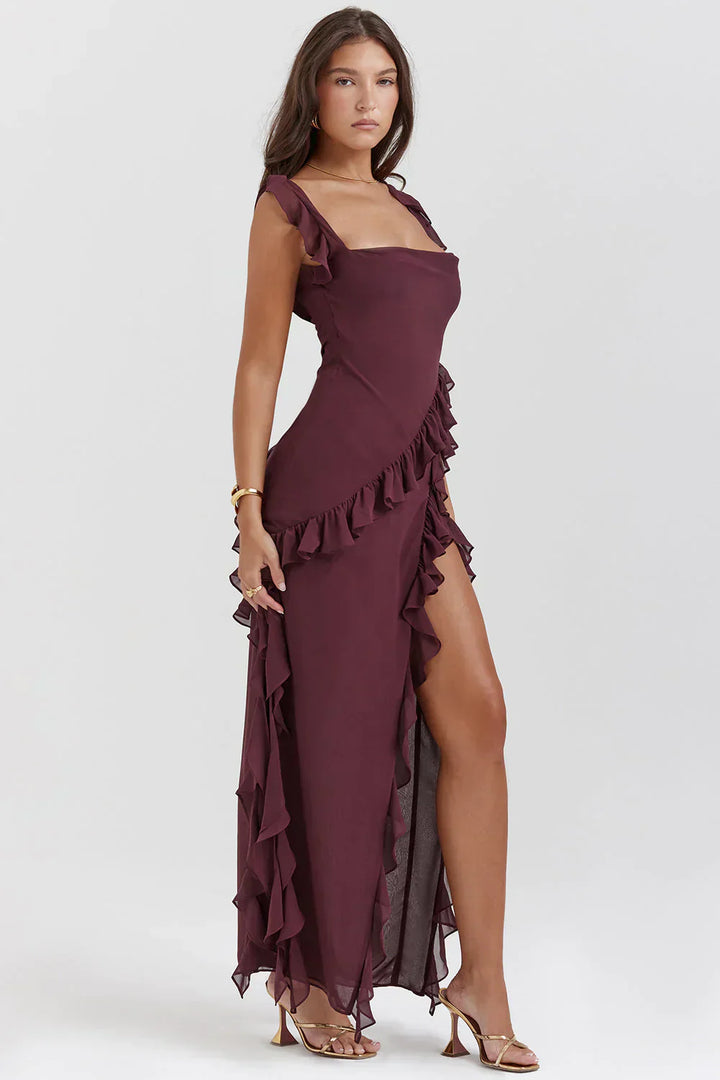 Abito Maxi Donna con Fessura Stile Elegante - Vesarelli