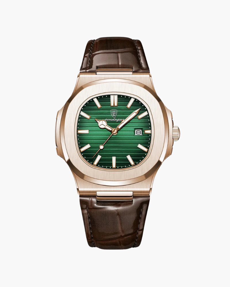 Orologio Uomo Acciaio Cinturino Pelle Stile Quotidiano