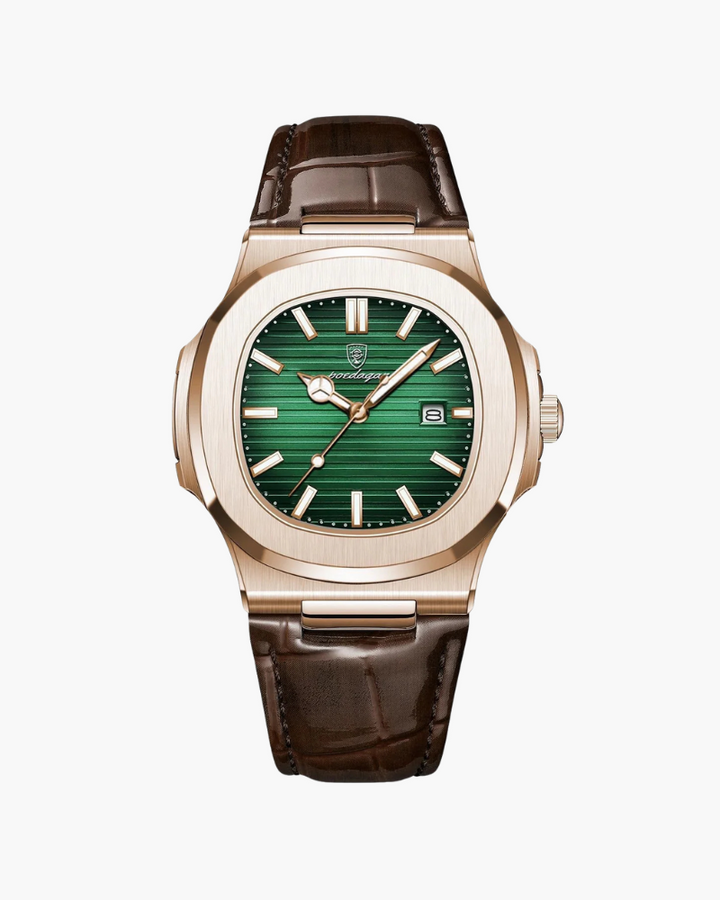 Orologio Uomo Acciaio Cinturino Pelle Stile Quotidiano