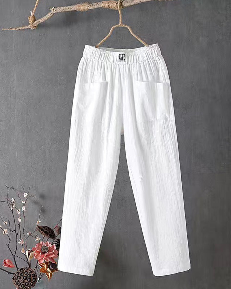 Pantaloni Donna Vestibilità Regolare Tessuto Leggero - Vesarelli