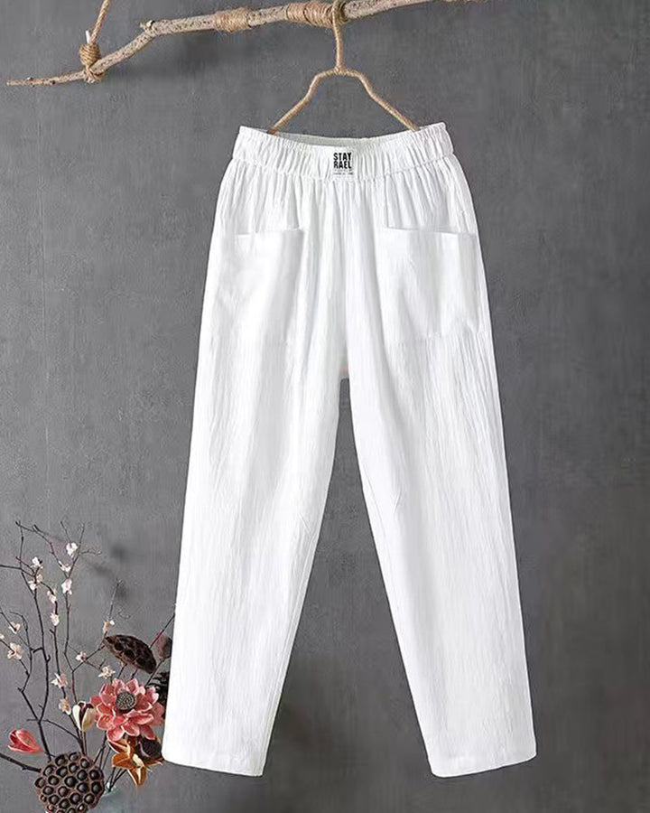 Pantaloni Donna Vestibilità Regolare Tessuto Leggero - Vesarelli