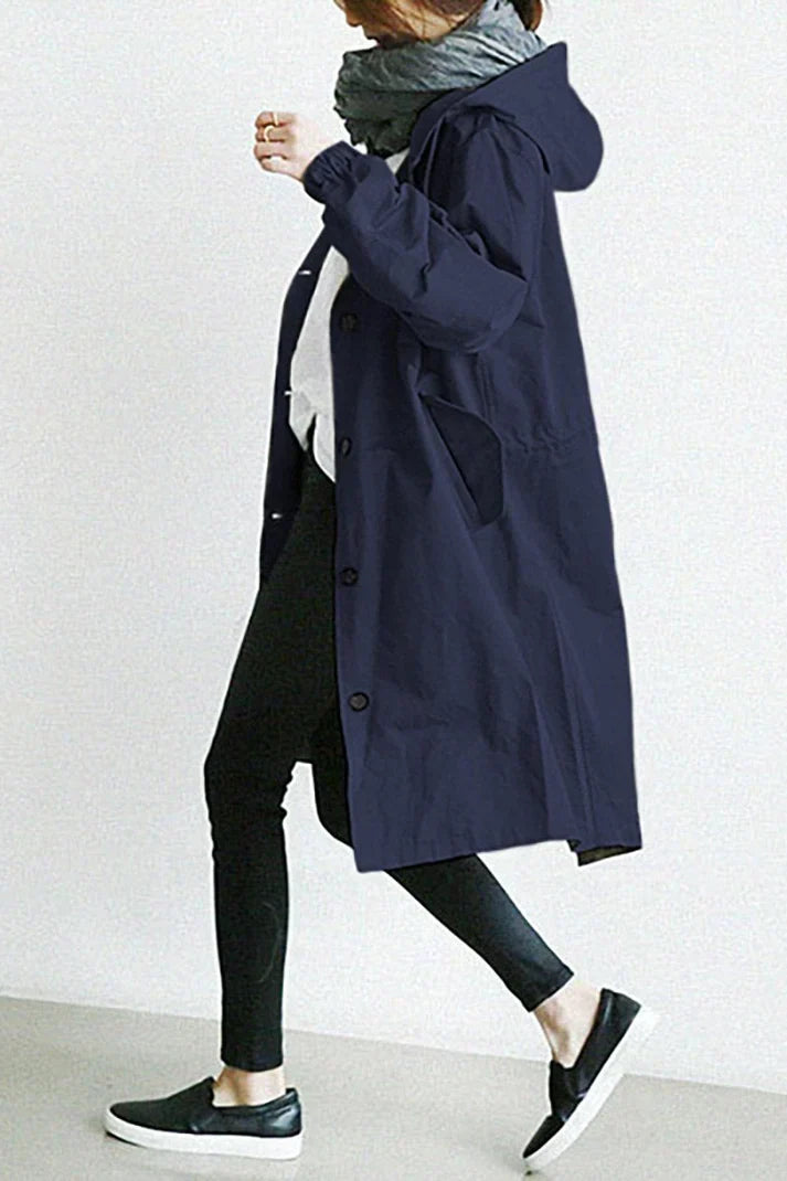 Trench Uomo Impermeabile con Cappuccio Regular Fit