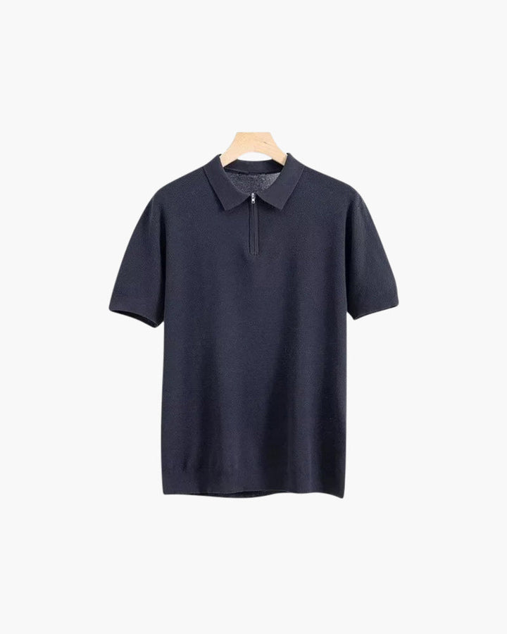 Polo Uomo Traspirante con Zip Vestibilità Comfort Stile Moderno