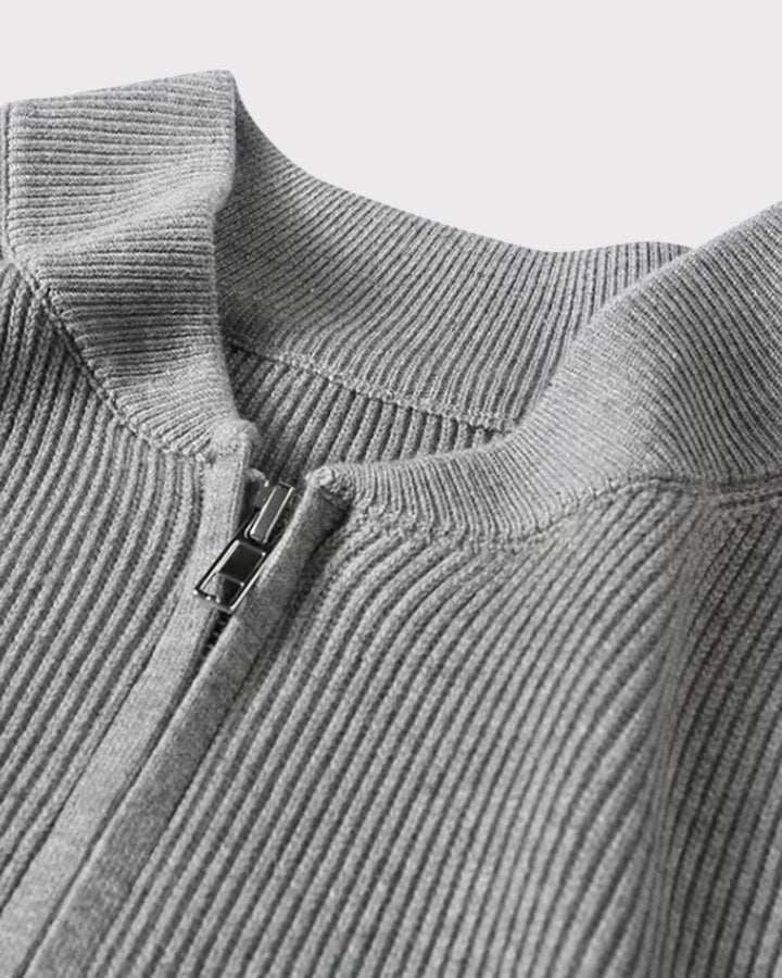Gilet Uomo in Maglia con Zip Vestibilità Comfort