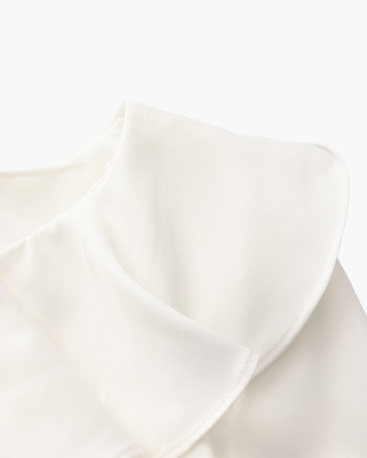 Abito Midi Donna con Rouches Bottoni Perla Vestibilità Fluida