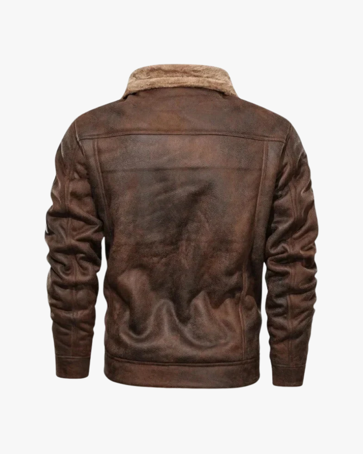 Giacca Uomo in Pelle con Fodera Fleece Morbida