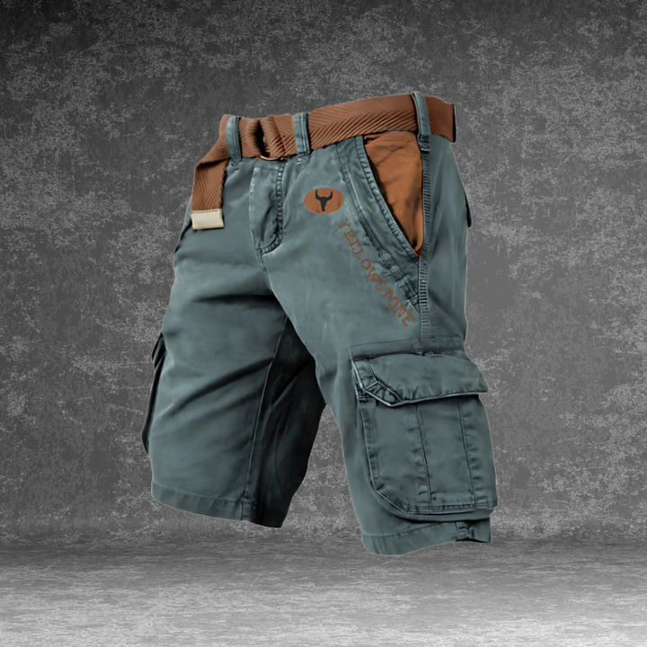 Pantaloncini Cargo Uomo Tessuto Resistente Taglio Classico