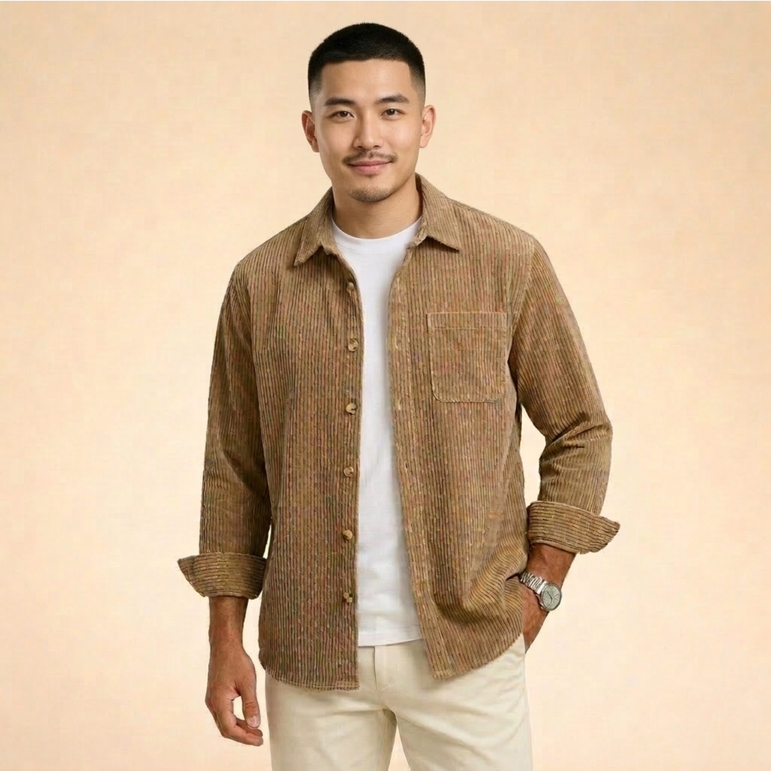 Camicia Uomo in Velluto Comoda Stile Casual