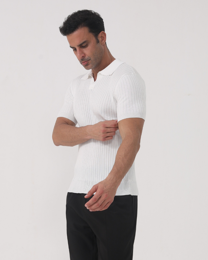 Polo Uomo Cotone Coste Vestibilità Comfort Essenziale