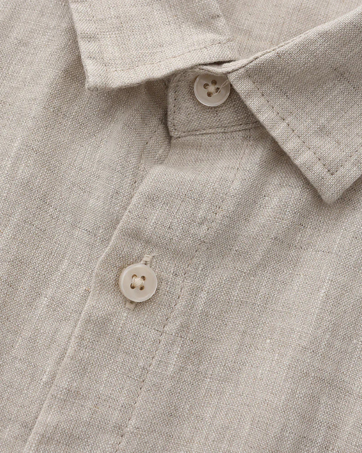 Camicia Uomo in Lino Manica Corta Traspirante