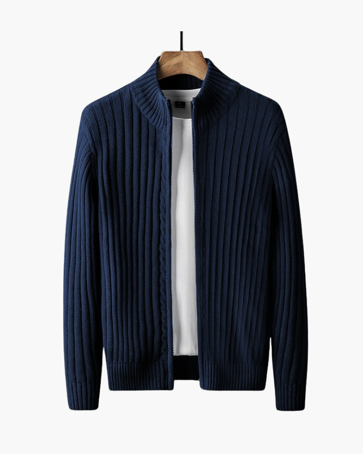 Gilet Uomo con Zip Tessuto Morbido Vestibilità Classica