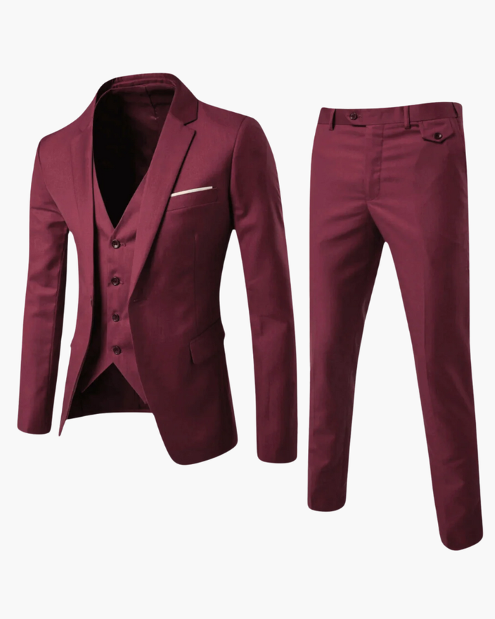 Completo Uomo Due Pezzi Tessuto Elegante Vestibilità Classica