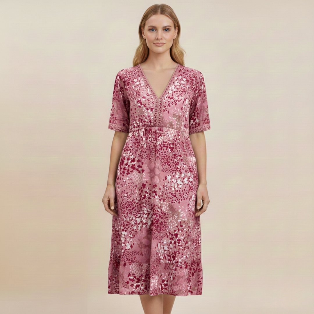 Abito Estivo Donna Tessuto Floreale Vestibilità Elegante