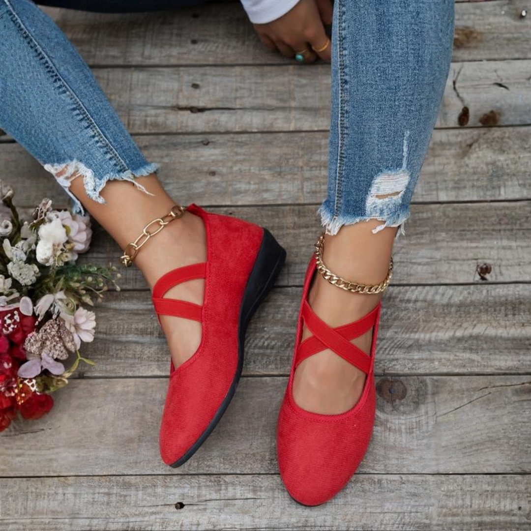 Scarpe Ballerine Donna Zeppa Chiusa Eleganti Comode Quotidiane