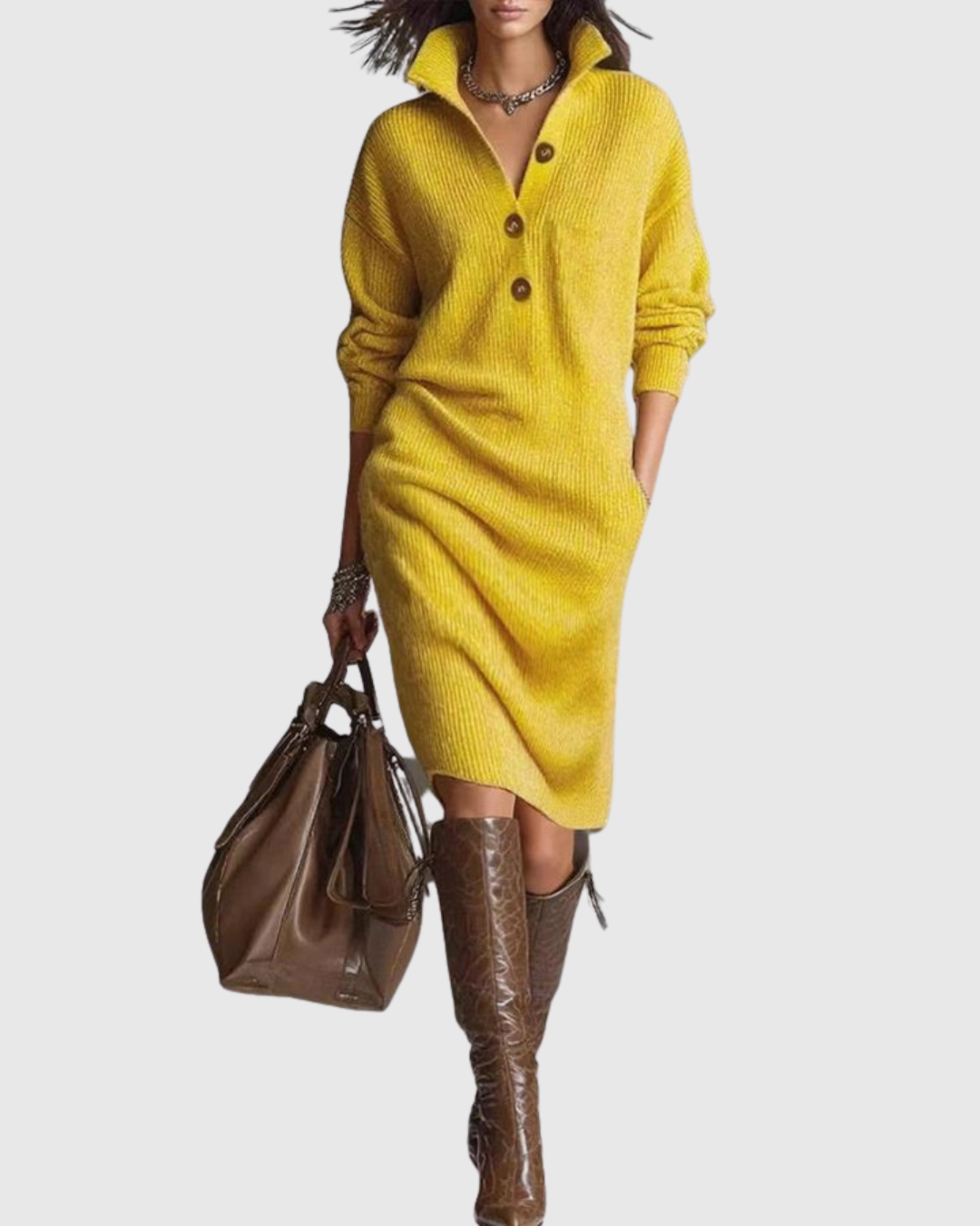 Abito Midi Donna in Maglia Lana Calore Naturale Avvolgente