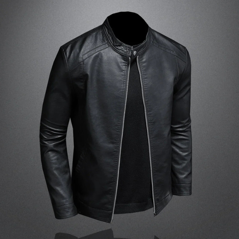Giacca Biker Uomo con Zip Vestibilità Slim Casual