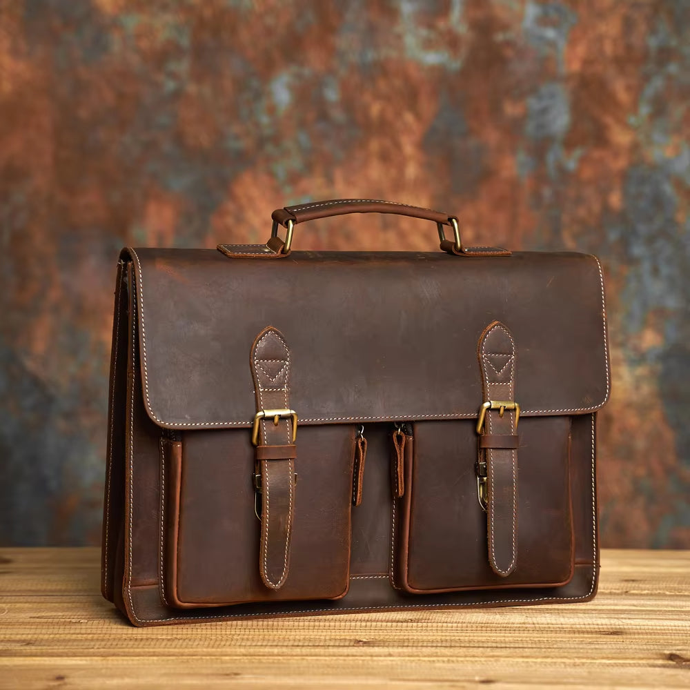 Borsa a Tracolla Uomo per Laptop Pelle Retrò Stile Estivo - Vesarelli