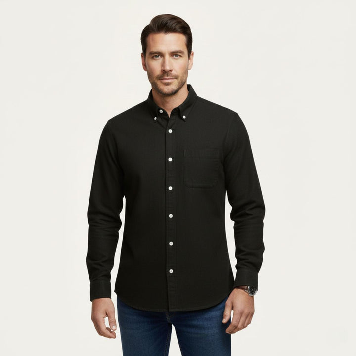 Camicia Uomo in Cotone Jeans Stile Casual
