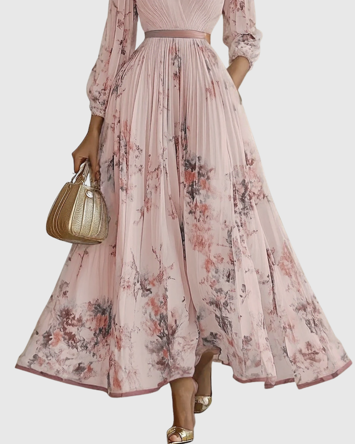 Abito Maxi Donna Plissettato Linea Allungante Movimento Fluido
