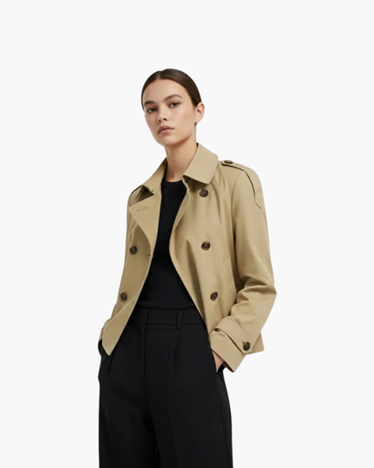 Giacca Donna Trench Tessuto Leggero Stile Classico Slim