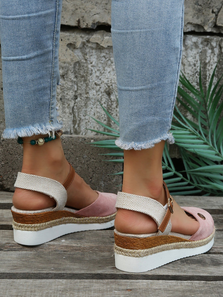 Espadrillas Donna Punta Chiusa Plateau Elegante