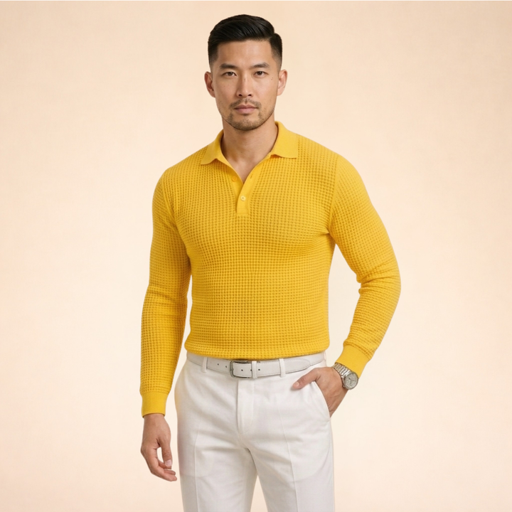 Polo Uomo Maniche Lunghe Stile Elegante