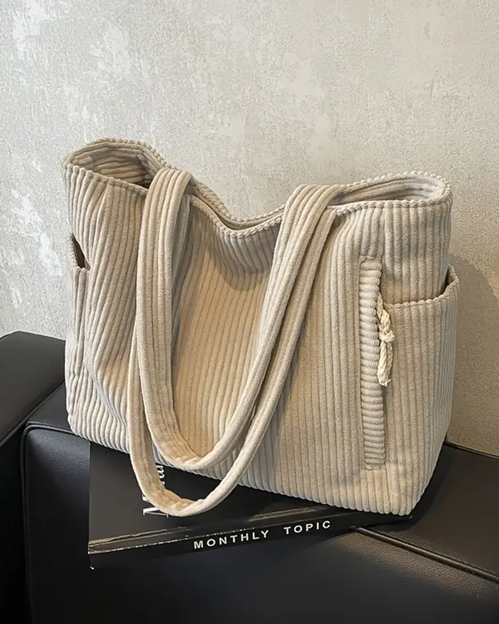 Borsa a Spalla Donna a Coste Capiente Elegante