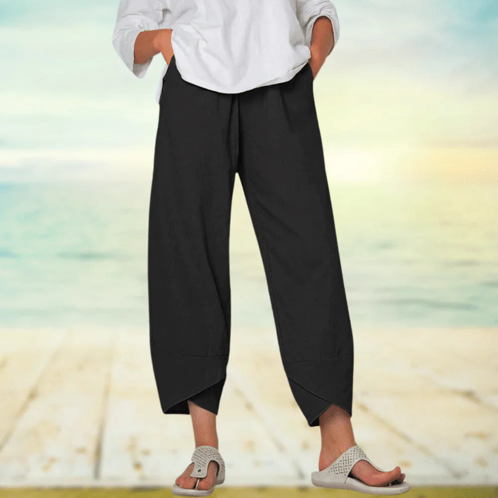 Pantaloni Donna Casual Leggeri Tessuto Traspirante