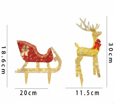 Decorazione Slitta Trainata da Cani Luci LED Natalizie - Vesarelli