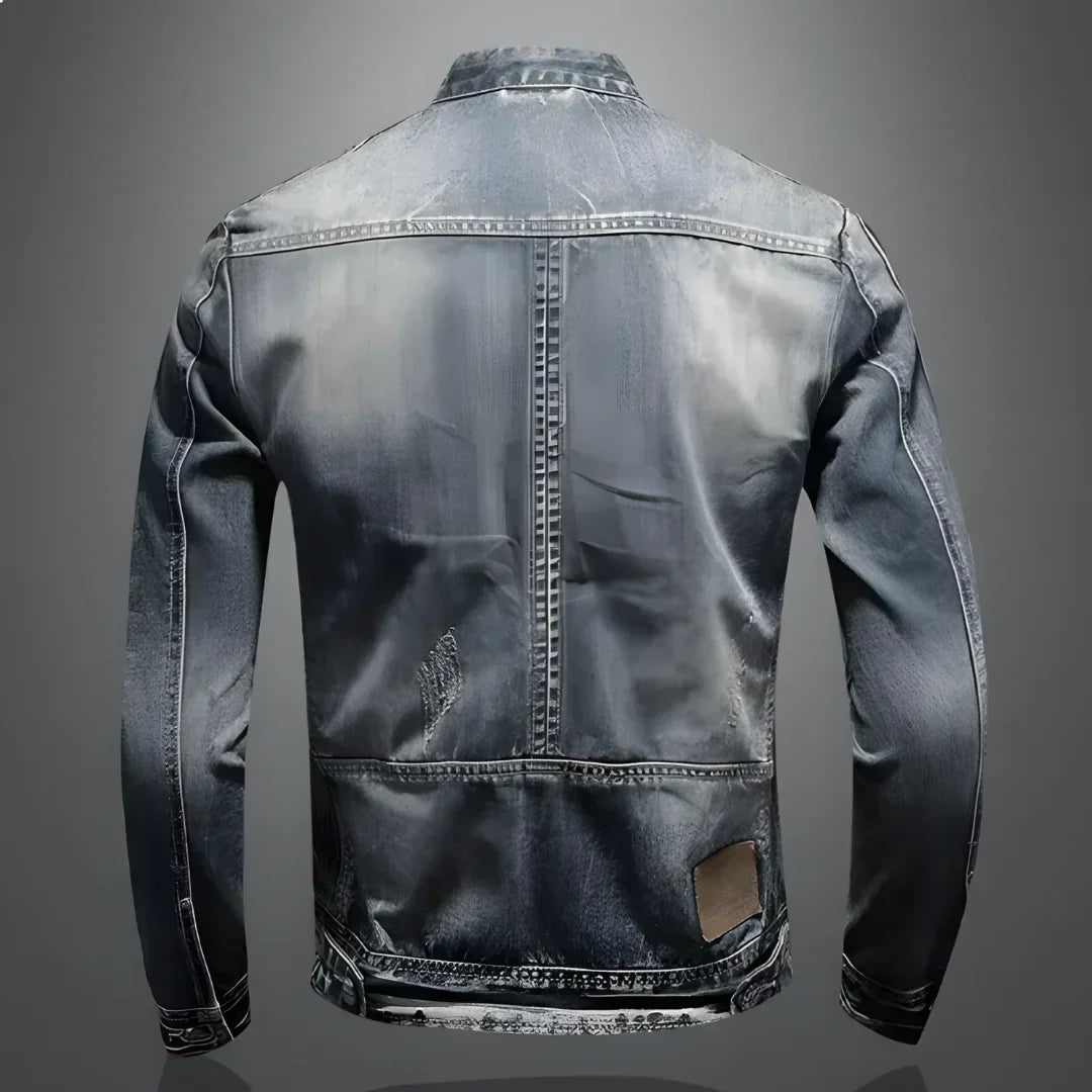 Giacca Uomo con Zip Tessuto Tecnico Stile Moderno