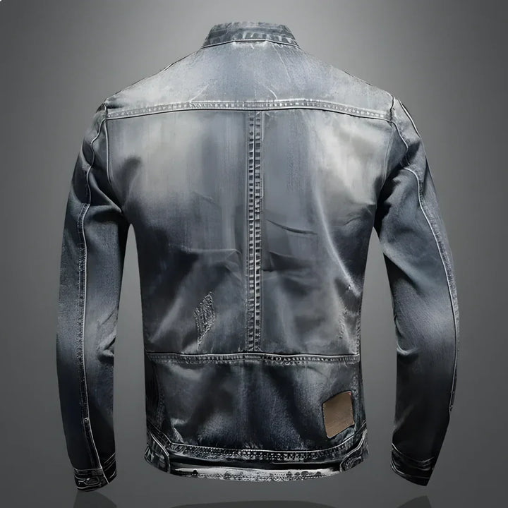 Giacca Uomo con Zip Tessuto Tecnico Stile Moderno