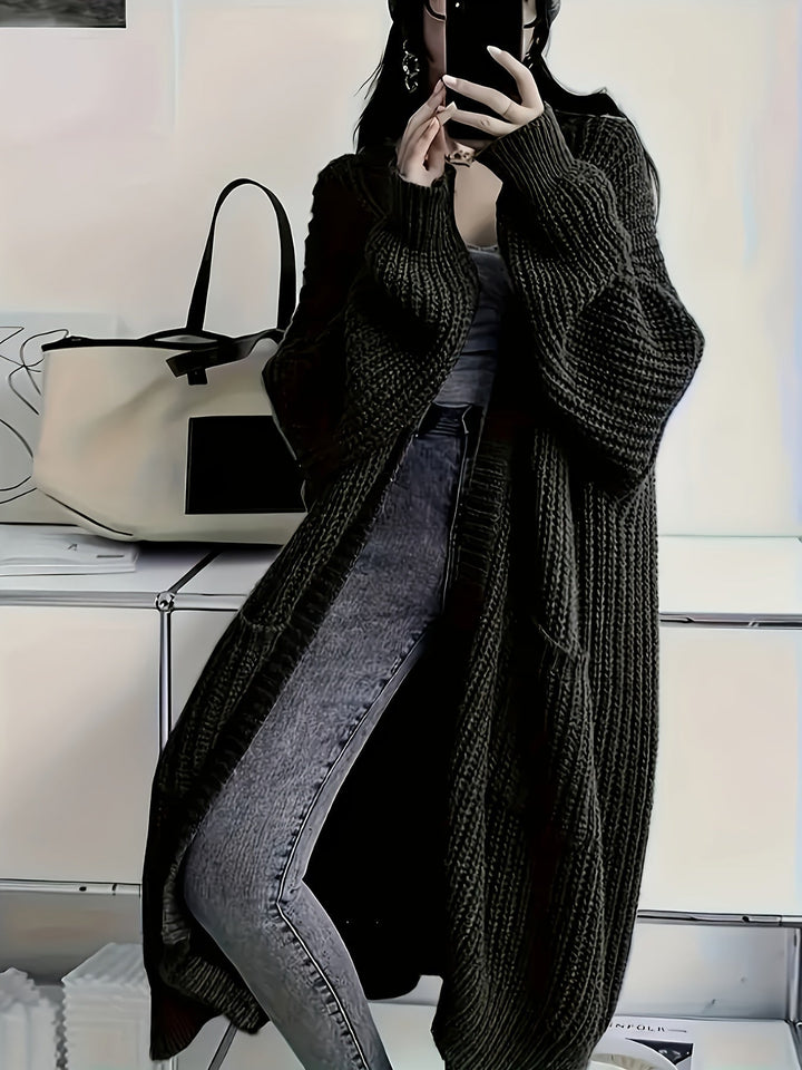 Cardigan Donna Maglia Lunga Oversize Aperto Comodo