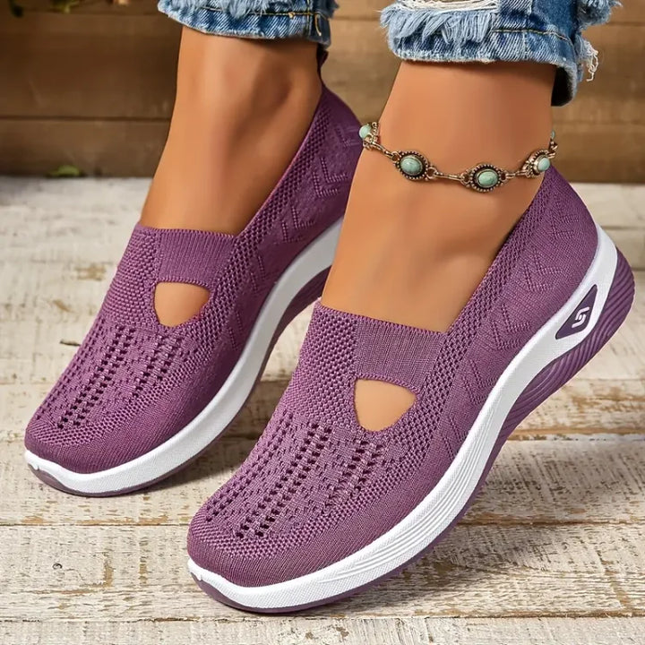 Scarpe Slip On Donna in Maglia Traspirante Leggere Quotidiane
