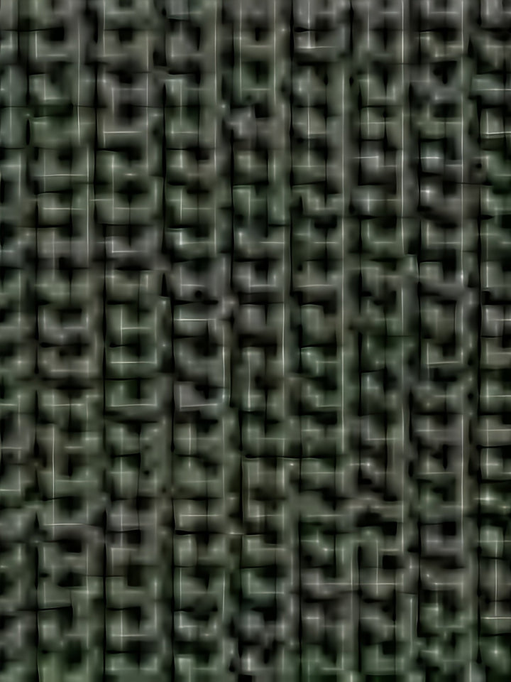 Texture intrecciata in tessuto verde scuro, motivo a trama fitta, ideale per arredamento, design d'interni, tessuti decorativi e moda.
