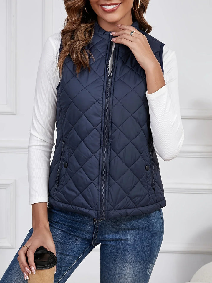 Gilet Donna Trapuntato Smanicato Elegante Slim Fit