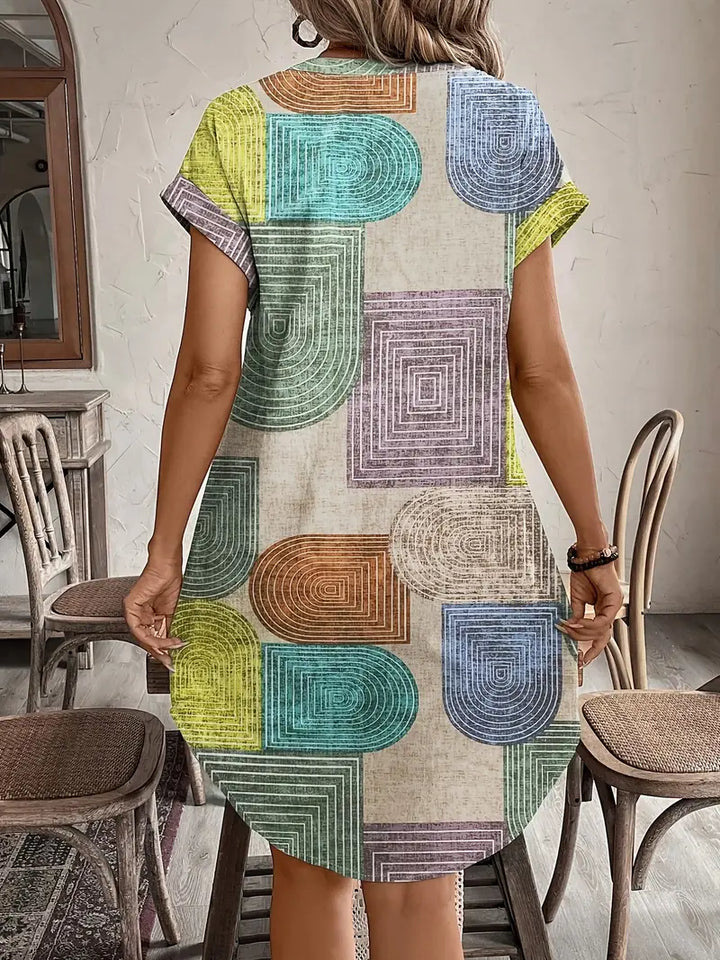 Abito Donna Geometrico Vestibilità Classica