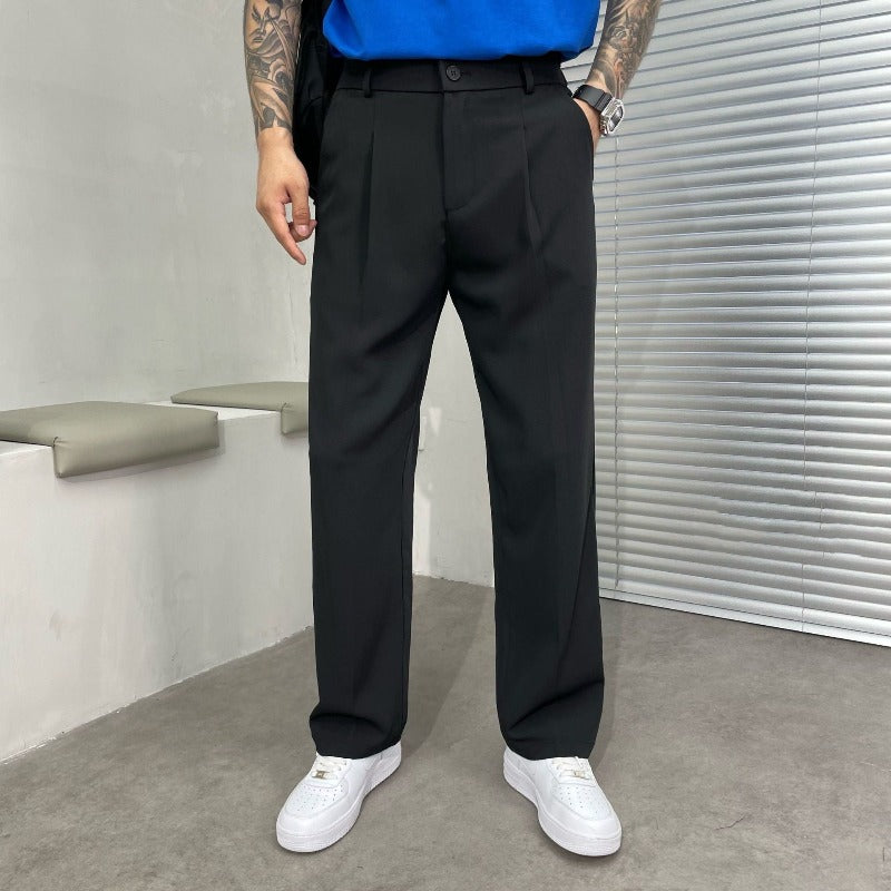 Pantaloni Uomo in Cotone Vestibilità Comoda Uso Quotidiano