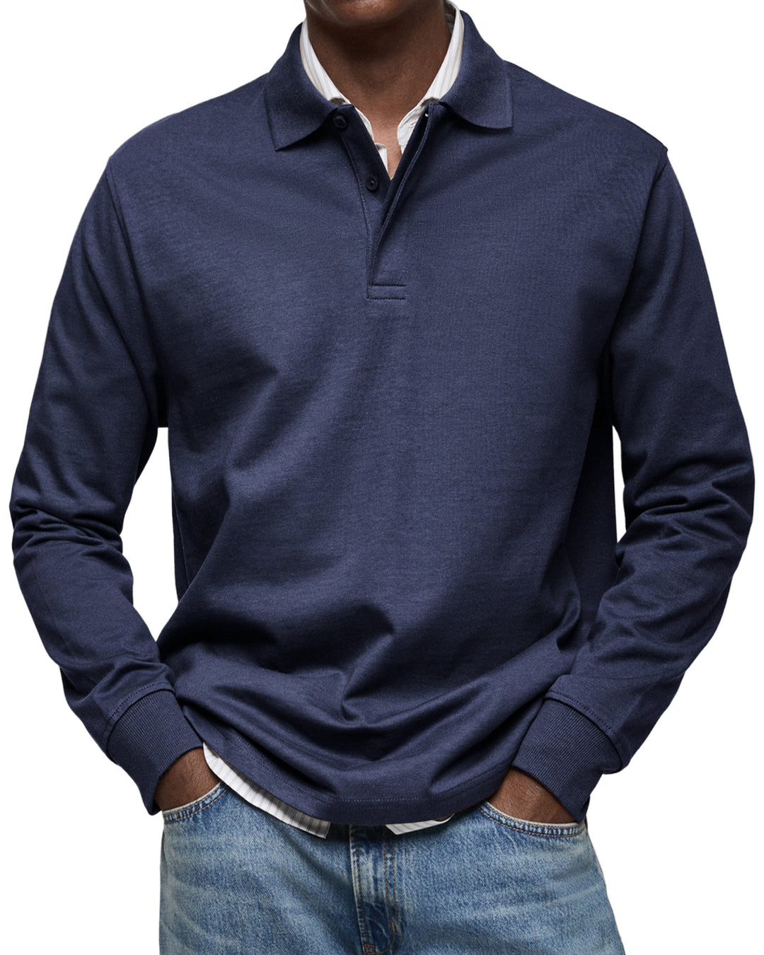 Polo Uomo Maniche Lunghe Stile Casual