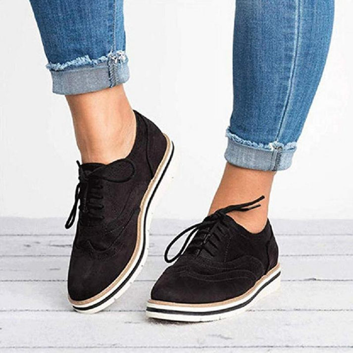 Sneakers Donna con Lacci e Decorazioni Brogue Eleganti Comode