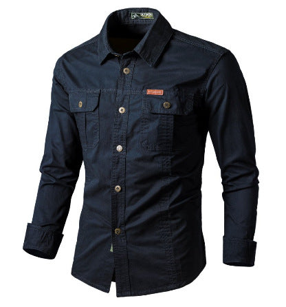 Camicia Cargo Uomo Maniche Lunghe Tessuto Resistente Vestibilità